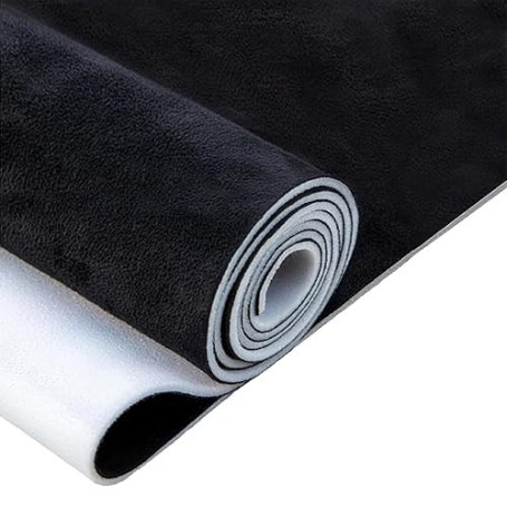 Tissu Ciel de Toit Voiture 200 cm x 150 cm, Aspect Daim, avec Dos en Mousse de 4 mm, Rénovation Garniture Intérieure Textile pou