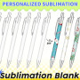 LATERN 20 Pièces Stylos à Bille à Sublimation, 14CM Stylo à Transfert Thermique Vierge Stylo à Bille Rétractable Aluminium Clip