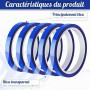 Fyguard Lot de 5 rouleaux de ruban adhésif résistant à la chaleur - 10 mm x 30 m - Bleu - Protection contre la chaleur - Pour su