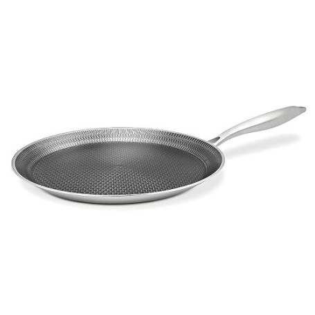 Bobikuke Poêle à Crêpes en Acier Inoxydable 30 cm, Revêtement Antiadhésif | Crêpière avec Revêtement Antiadhésif, Tous Feux dont