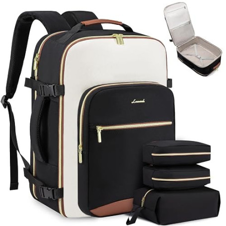 LOVEVOOK Sac à Dos Voyage Cabine Avion 45x36x20 pour Femme Homme | Bagages Valise Easyjet Ryanair - Étanche, pour Ordinateur P