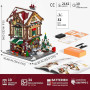 Lumibricks Vie de Ville Pub de Noël, Construction Modulaire avec Lumières LED Dynamiques, Musique de Noël et Audio Personnalisé,