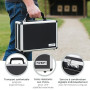 HMF 14401-02 Valise a Pistolet en Aluminium avec Serrure à Combinaison | 31 x 26 x 11 cm | Noir