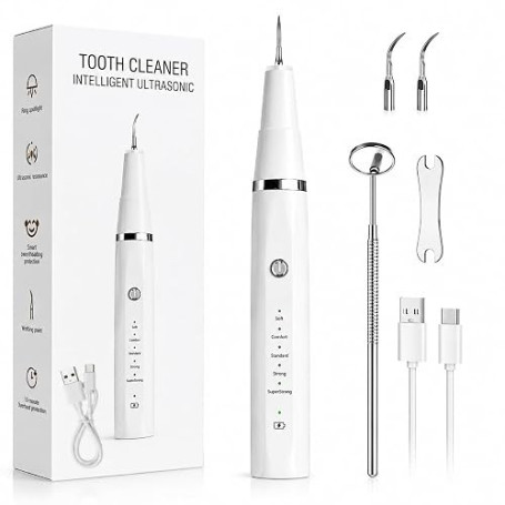 Kit de Nettoyage Dentaire Électrique Rechargeable USB-C – 5 Modes – LED Intégrée – Nettoyage Précis – Hygiène Buccale Quotidienn