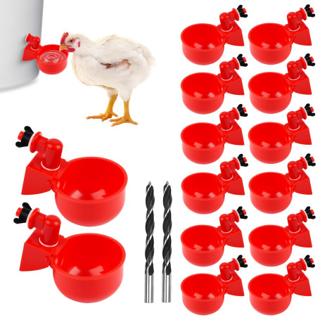 Dengthrive 14 Pcs Abreuvoir Automatique Poule Abreuvoir Poules 2 Forets | Distributeur Eau Poule Étanche Abreuvoir Poules Automa