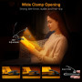 Gritin Lampe de Lecture 19LED Liseuse Clip Rechargeable Protection des Yeux | Gradation en Continu &3 Couleurs (Ambre/Blanc/Mixt