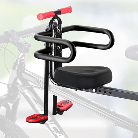 alouweekuky Siege Velo Enfant Avant, Siège Vélo Enfant avec Accoudoirs et Repose-Pieds, Siège Bébé Avant pour VTT, Vélos de Vill