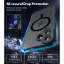 Natiiozie Coque pour iPhone 16, Protection de l'objectif améliorée, Noir | Compatible avec MagSafe, Etui Translucide Mat, Magnét