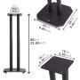 Duronic SPS1022 /60 Paire de Pieds d'Enceintes - 60 cm de Hauteur - Lestable avec du Sable - Cônes pour réduire Vibrations - Com