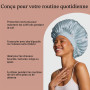 Kitsch Bonnet satin XL pour cheveux, nuit, Bleu brume | Bonnet satin cheveux pour femme, ajustable, protège les cheveux