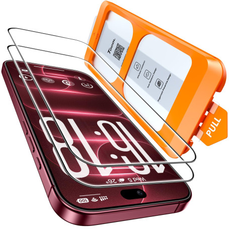 TOCOL Verre Trempé pour iPhone 18 Pro Max | Lot de 2, Facile à Installer, Sans Bulles, 9H Résistant aux Rayures, Facile à Nettoy
