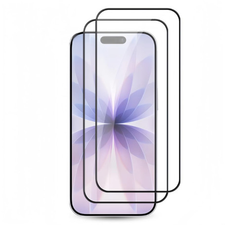 HQ-CLOUD Lot de 2 Verres Trempés Pour iPhone 17 - Film de Protection d'écran Couverture Complète Noir - Anti Rayures - Ultra Rés