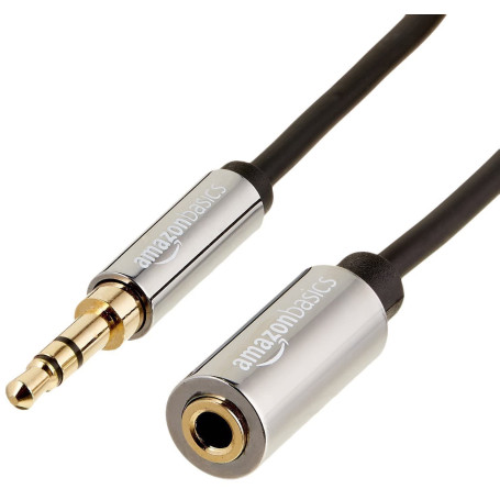 Amazon Basics Auxiliaire Câble audio stéréo 3,5 mm - mâle-femelle, 1.83 m, noir