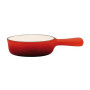 Baumalu, Caquelon Seul pour Fondue Savoyarde en Fonte Émaillée Rouge, Dimensions 31 x 21 x 85 cm, Contenu 6 personnes, Ustensile