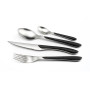 AMEFA Eclat Nature Ménagère 24 couverts inox Pour 6 personnes, Bois Noir | Acier inoxydable 18/0, Manche ABS noir effet bois, Mé