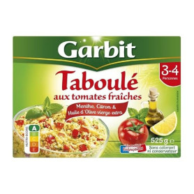 GARBIT - Tabouléaux Dés De Tomates Fraiches Citron Menthe 3/4 Personnes 525G - Lot De 4