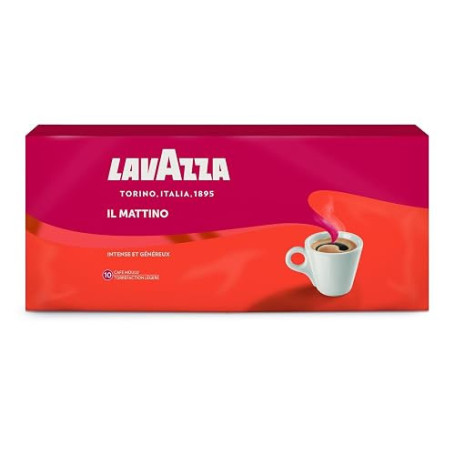 Lavazza - Il Mattino, Café Moulu, Idéal pour la Machine Filtre ou Manuelle, avec Notes Aromatiques de Fruits Secs, pour un Espre