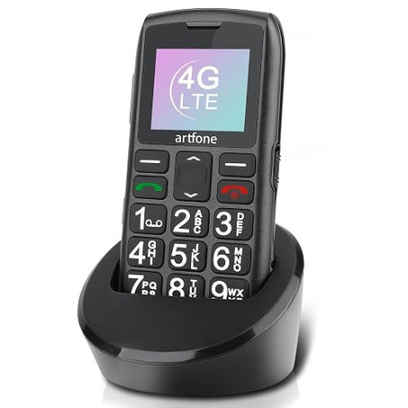 artfone Téléphone Portable Senior Débloqué avec Grandes Touches, Bouton SOS, Haut Volume, 1800mAh Batterie, Radio FM, Station de