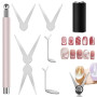 Kit de 8 aimants French Cat Eye, kit de nail art 3 en 1 avec ciseaux et aimants cylindriques pour créer des perles de verre et d