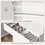 YOUDENOVA Armoire de Cuisine Buffet avec LED et Prise de Courant Blanc | Buffet avec plan de travail, tiroir, LED, prise et étag