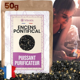Encens Pontifical en Grain 50g Qualité A++ | Puissant pour Purification, Protection, Élévation du Niveau Vibratoire | Connexion