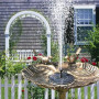Jsdoin Fontaine Solaire Exterieure de Jardin, Pompe avec 7 Buses Abreuvoir Oiseaux Exterieur, Bains d'oiseaux, Etangs,Patio,Déco