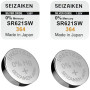 Lot de 2 Piles Bouton SR621SW (364) – pour Montres, Appareils Électroniques et Réveils – 1.55V – Fabriquées au Japon – Haute Fia