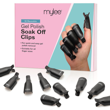 Mylee Pinces à Ongles Soak Off (10), Pinces de Retrait du Vernis UV/LED | Capuchons pour Dissolvant de Vernis à Ongles, Convienn