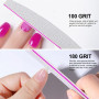 FANDAMEI 10 Pcs en 5 Formes Lime à Ongles Professionnelles Limes à ongles, Grain 100/180 Double Faces Polissage Ponçage, Pour la
