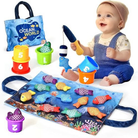 Yitical Jouet Bebe 1 an, Montessori Pêche a la Ligne Jeux pour Enfant 6 9 12 18 Mois, Educatif Jeu Bébé, Cadeau pour Fille Garco