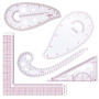 5pcs Règles de Couture Courbes,Couture Règle,Règle Métrique de Courbe,L-Forme Carrée Règle d'angle,Courbe Metrique,Règle de tail