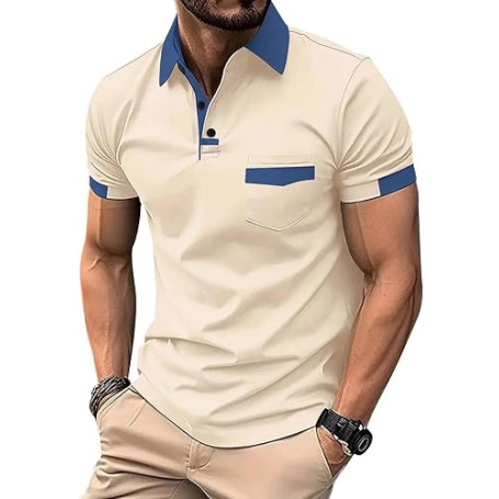 Halfword Polos Homme Manche Courte Golf Tennis Respirant Sport T-Shirts Eté