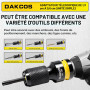 DAKCOS Adaptateur douille porte embout, carré 1/2" - embout hexagonal 1/4" | Mandrin à Libération Rapide, Adaptateur pour clé à 