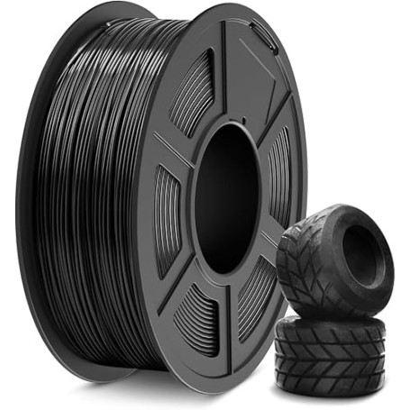 SUNLU Filament TPU 95A 1.75mm Noir, TPU Flexible Filament Imprimante 3D | Haute vitesse filament flexible TPU 95A, Dimensionnell