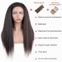 Xtrend 22 Pouces Kinky Straight Yaki Bandeau Perruque Longue Droite Yaki Synthétique Noir Mixte Brun Cheveux Naturel Aspect Band