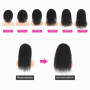 LOVFIR Perruque avec Bandeau Cheveux Humain Bouclés Kinky Curly Headband Human Hair Femme Naturelle Brésilien Couleur Noire 20 P