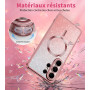 samanoya Glitter Coque Magnétique pour Samsung Galaxy S26 Ultra Compatible avec MagSafe，Brillance Paillette élégance Housse de P