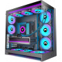 H2(2026)HYXN Boitier PC–Avec 8 Ventilateurs PWM ARGB(6x140mm et 2x120mm)Grand boîtier PC ATX Mid-Tower à Double Chambre pour Flu