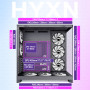 H2(2026)HYXN Boitier PC–Avec 8 Ventilateurs PWM ARGB(6x140mm et 2x120mm)Grand boîtier PC ATX Mid-Tower à Double Chambre pour Flu