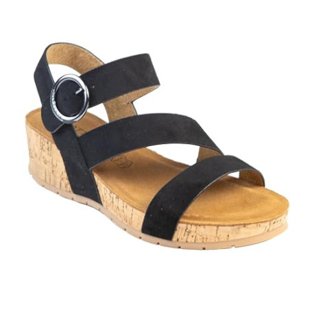CHATTAWAK FEMME SANDALE COMPENSEE CONFORT LILOU VELOURS NOIR, 37