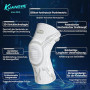 Kuangmi Genouillère Professionnelle Avec Molette Mécanique, Coussinets Gel Rotulien et Stabilisateurs Latéraux - Soutien Articul