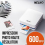 Nelko PP01 Mini Imprimante Photo Portable,Blanc,1 Machine + 100 Feuilles | Impresión color HD resistente agua/manchas, Compatibl