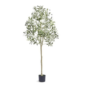 VEVOR Arbre Artificiel Olivier pour Maison Bureau Hôtel Centre Commercial | Plante Artificielle Verte 155 cm en PE, Feuillage Ré