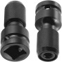 SPEACOUR 2 PCS Embout Boulonneuse a Choc en Acier Embout Visseuse Douille a Choc avec Accessoires Adaptateurs de Douilles à Impa