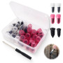 30 Pièces Clous en Caoutchouc pour Réparation de Pneus, Kit Réparation Pneu Voiture et Moto avec Tournevis, Mèche Pneu Crevaison
