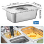 Bordeag Lot De 3 Bac De Cuisson En Inox 1/3 Bac Inox 32,5x17,5x6,5cm Plat Rectangulaire Ensemble De Récipients En Acier Inoxydab