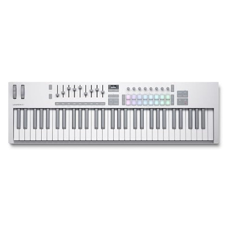 Novation Launchkey 61 White MK4 Clavier Maître USB MIDI | USB, 61 touches semi-lestées, blanc, 16 pads avec aftertouch polyphoni