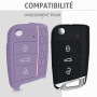 kwmobile Coque clé de Voiture Compatible avec VW Golf 7 MK7 3-Bouton Accessoire clé Voiture - Protection étui Souple en Silicone
