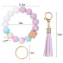 CHUQING Porte Clef Bracelet Femme Voiture, Perles Silicone Pompon | Porte Clé Bracelet Femme pour Voiture avec Perles en Silicon