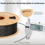 DEEPLEE Filament PLA+ 1.75mm Noir, Blanc, Rouge, Bleu Foncé 4kg | Bobine PLA Plus Filament Bundle pour Imprimantes 3D FDM, Haute